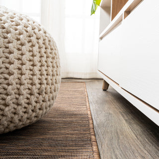 Ethan Modern Flatweave Solid, Brown, 5'x8'