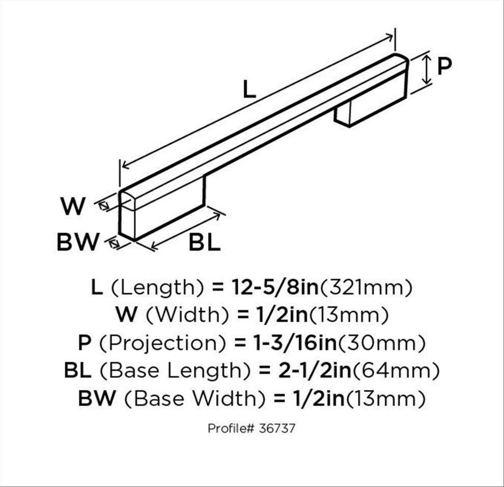 Separa 10-1/16 in (256 mm) Center-to-Center Polished Chrome Cabinet Pull