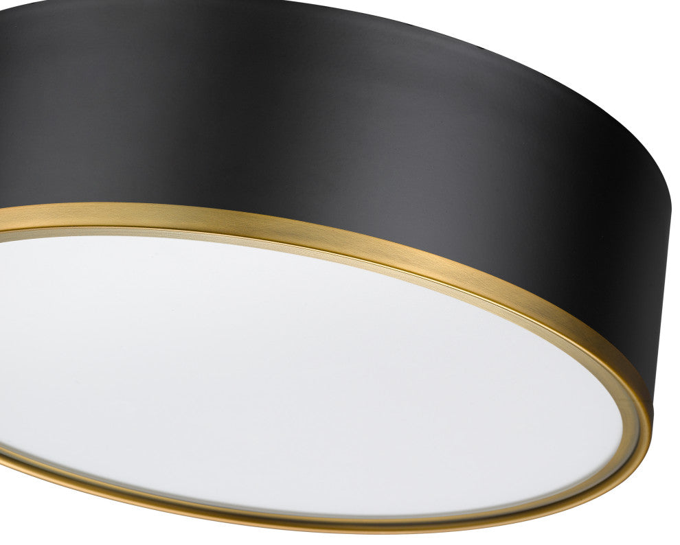 Zlite 2303F3-MB-RB 3-Light Flush Mount, Matte Black