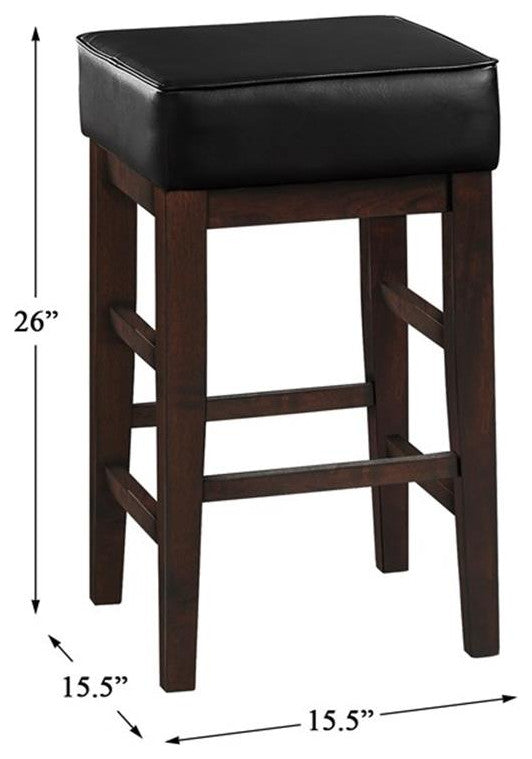 Lexicon Pittsville 24" Faux Leather Counter Stool in Espresso (Set of 2)