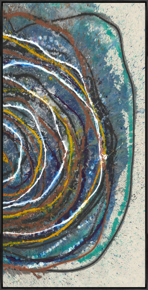 24x48 All Mixed Up IV, Framed Artwork, Black