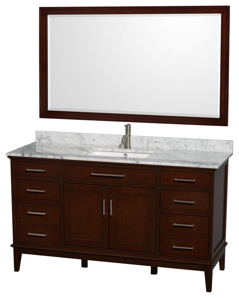 Hatton Single Bathroom Vanity With Mirror, 60"