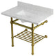 KVPB3630MBSQB7 36" Console Sink with Brass Legs (8-Inch, 3 Hole)