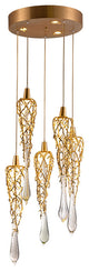 MIRODEMIÂ® Andora | Creative Crystal Chandelier with Clear Glass Drops, 9 Lights, Cool Light