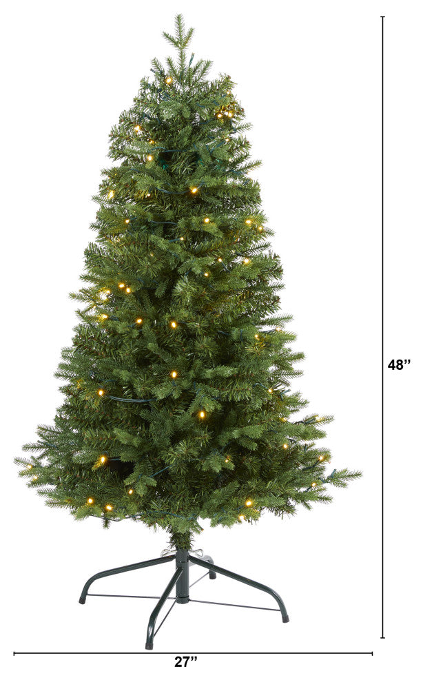 4' Vermont Fir Artificial Christmas Tree With 100 Clear LED Lights