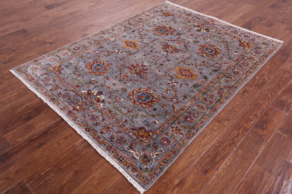 Persian Tabriz Hand-Knotted Rug 5' 2" X 6' 11" Q11323