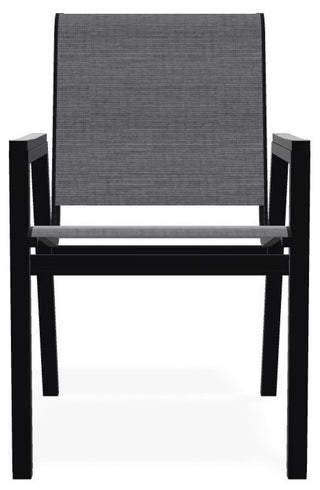 Bazza Sling Stackable Outdoor Dining Chair, Augustine Pewter/Black