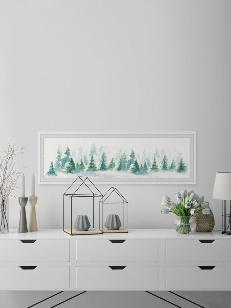 "The Forest of Fir" Framed Painting Print, 30x10