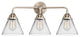 Large Cone Bath Vanity Light, Brushed Satin Nickel, Clear, Clear