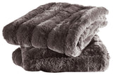 Super Mink Throw Pillow Covers Set of 2, Silver Grey, 26''x26''