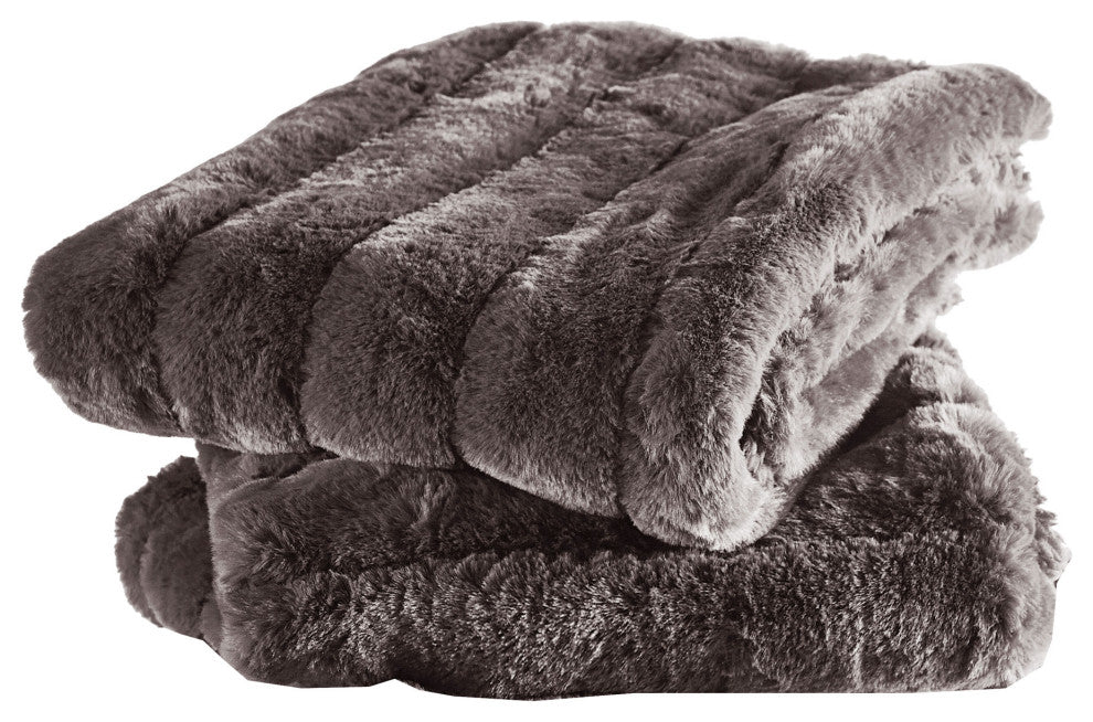 Super Mink Throw Pillow Covers Set of 2, Silver Grey, 26''x26''