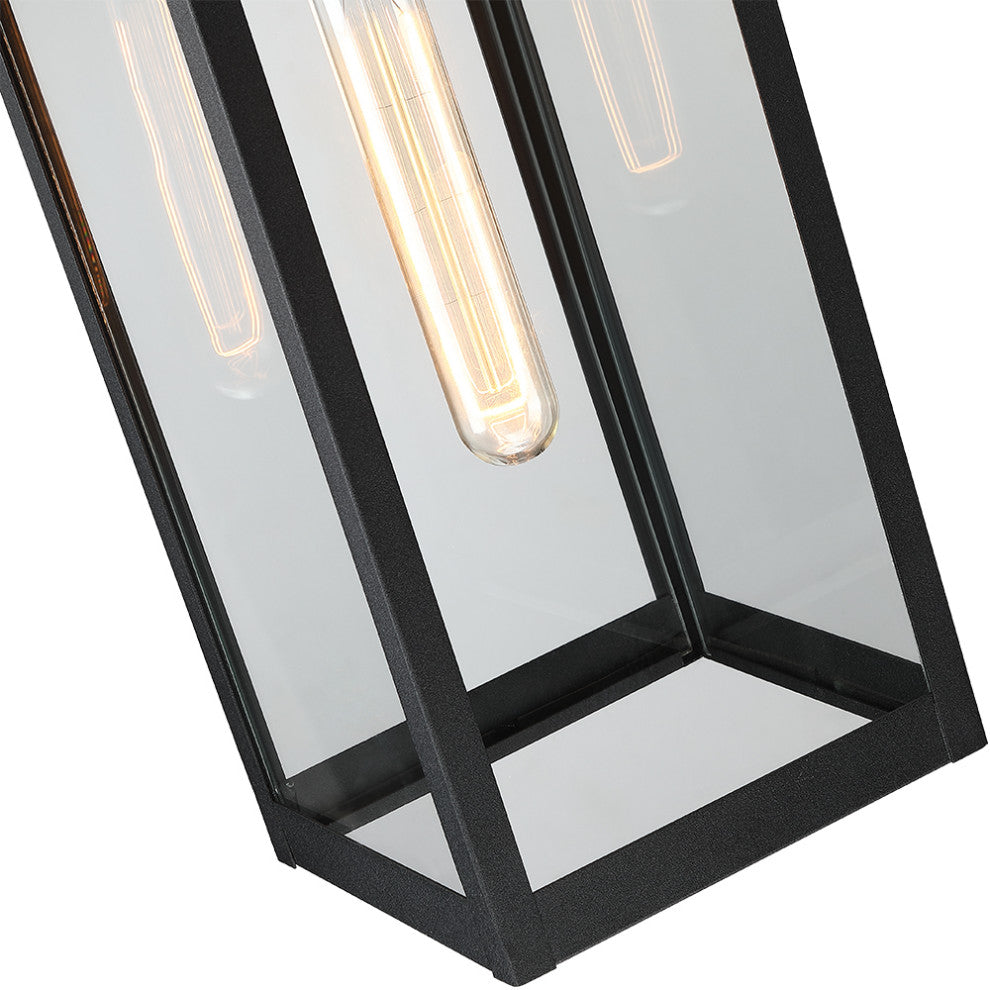 16.5" H 1-Light Dusk to Dawn Black Outdoor Wall Lantern Sconce