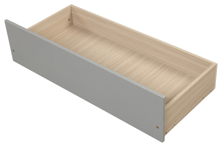 Gray Full Over Full Contemporary Bunk Bed With Stairs