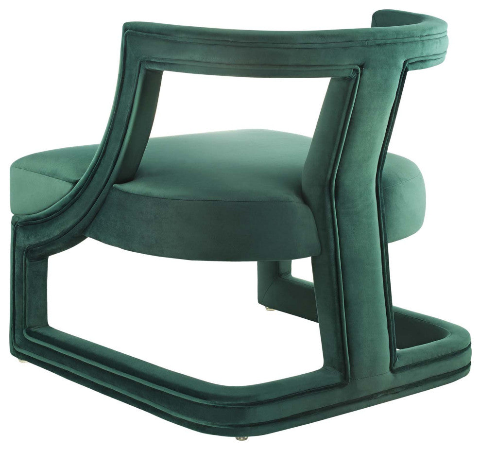 Armchair Accent Chair, Set of 2, Green, Velvet, Modern, Lounge Cafe Hospitality