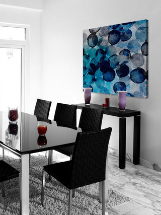 "Indigo Bubbles" Painting Print on Wrapped Canvas