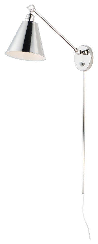 Maxim 12222 Library 32" Tall Plug-In Wall Sconce - Polished Nickel
