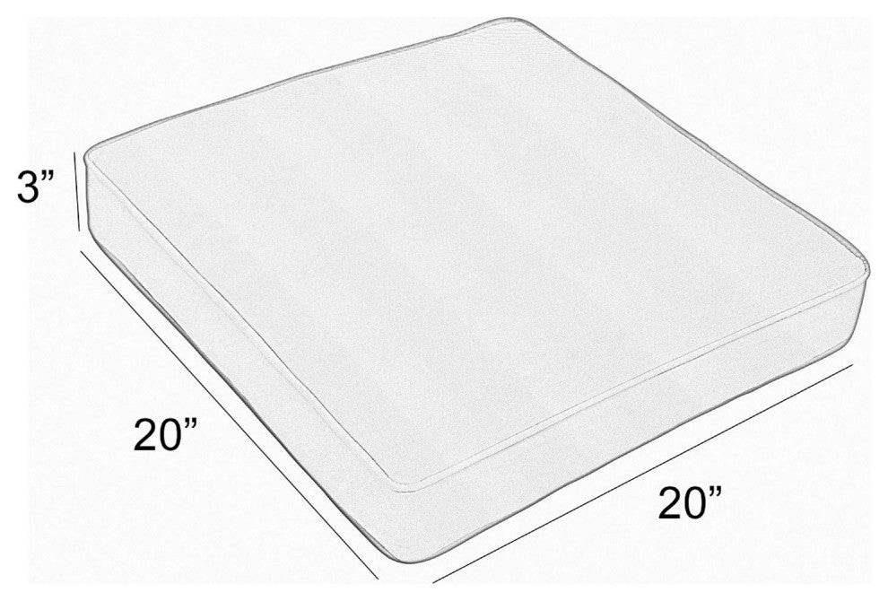 Sorra Home Gardenia Seaglass Outdoor/IndoorCorded Chair Cushion 20x20x3"