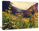 Green Mountain Meadow with Flowers, Large Flower Canvas Wall Art, 40"x30"