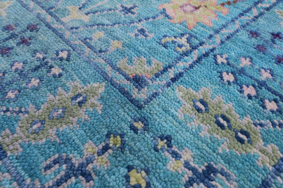 Hand Knotted Turkish Oushak Wool Rug 4' 1" X 6' 0" - Q15329