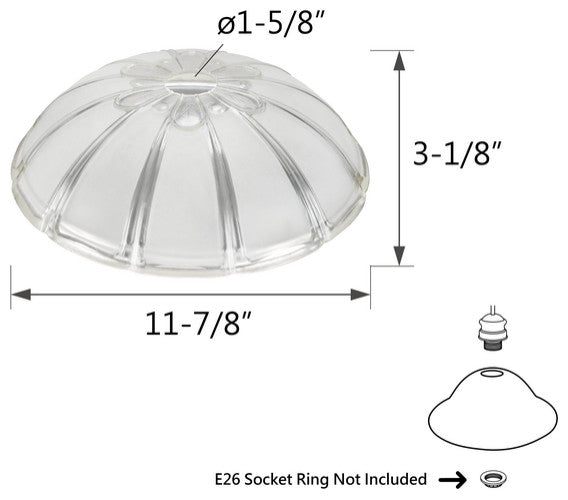 23508-01 Replacement  Clear&Sandblasted/2 Tone Torchiere Lamp Glass(42mm) Shade