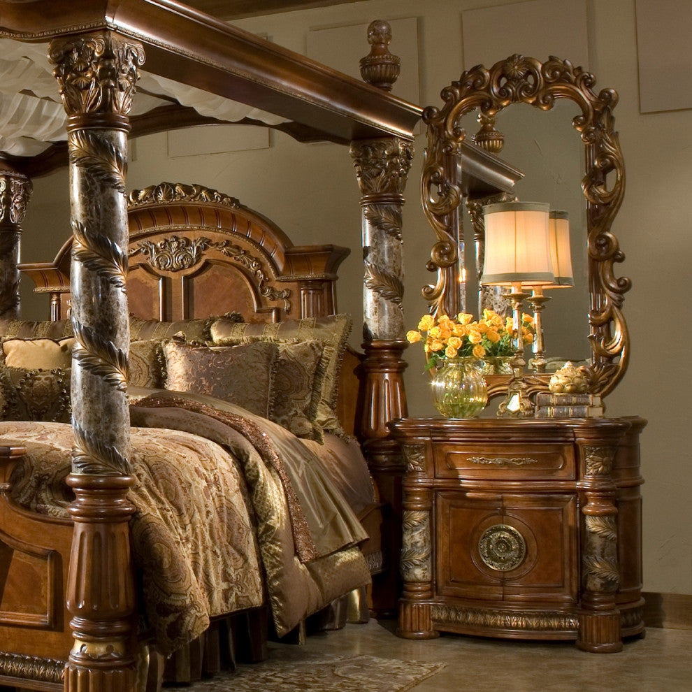 AICO Furniture Villa Valencia 3-Piece California King Poster Canopy Bedroom Set