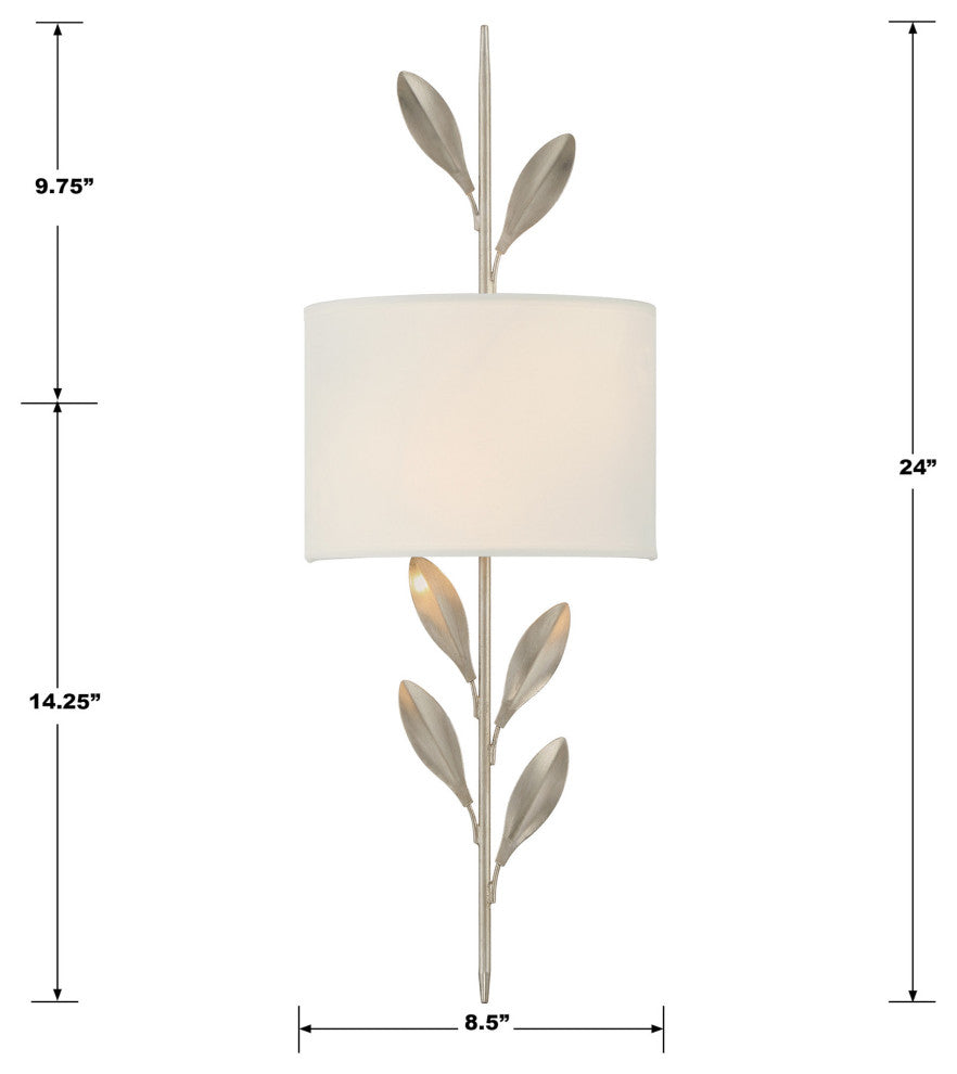 Crystorama Lighting Group 501 Broche 2 Light 24" Tall Wall Sconce - Matte White