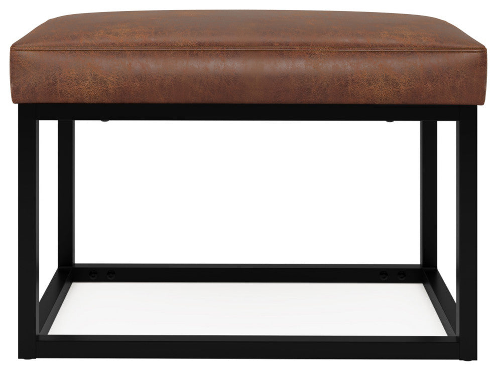 Reynolds Small Bench, Distressed Saddle Brown