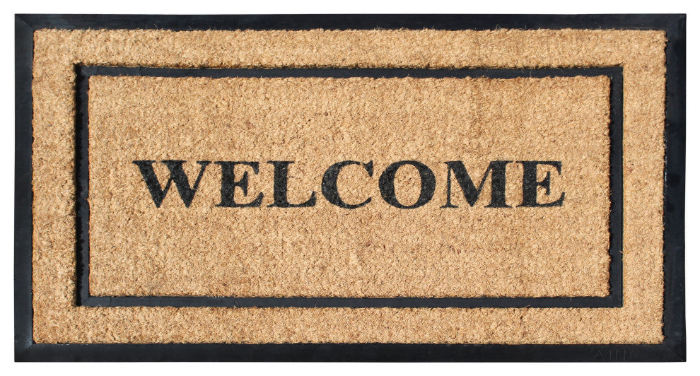 A1HC Natural Coir & Rubber Doormat, 24x39, Thick Durable Doormats for Outdoor