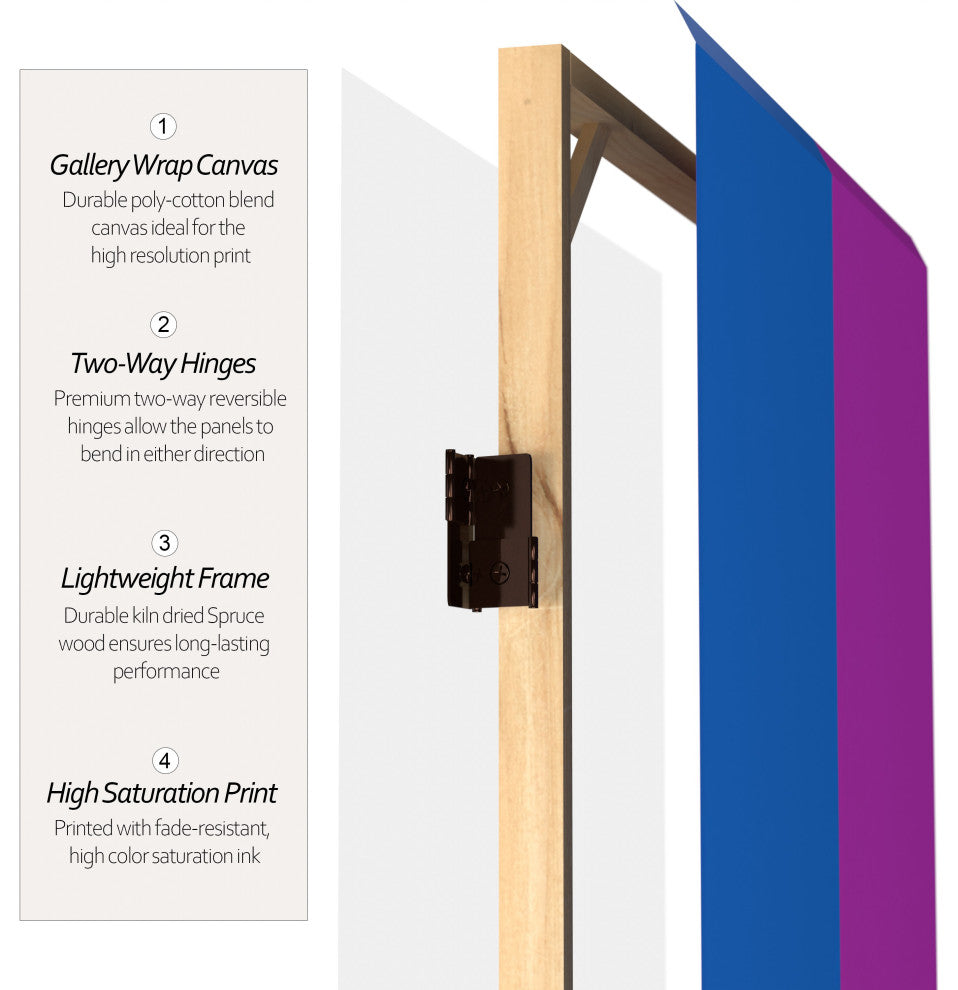 6' Tall Double Sided Rainbow Canvas Room Divider