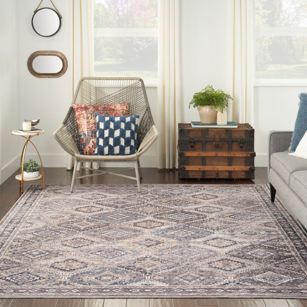 Nicole Curtis Nc Series 1 8' x 10' Ivory/Latte Machine Washable Area Rugs