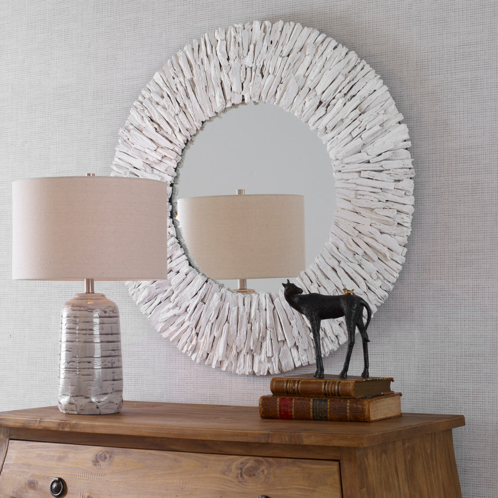 Uttermost - 09808 - Mirror - Teak Branch - Matte White