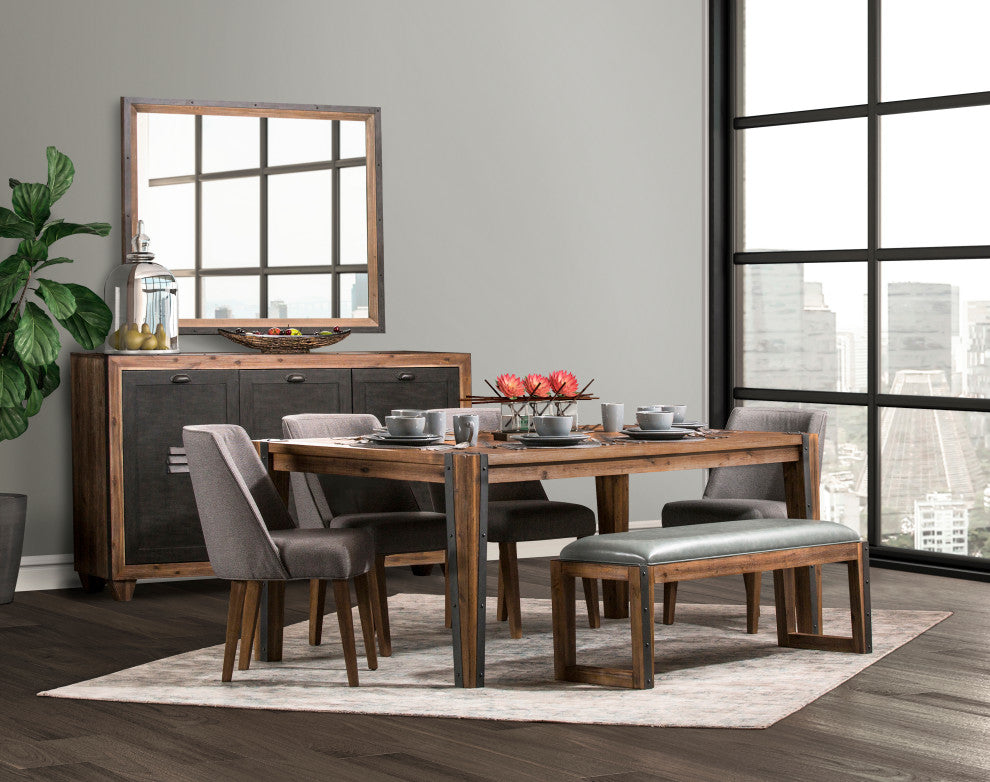 Brooklyn Walk Dining Bench, Burnt Umber