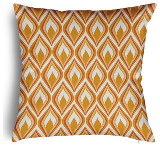 Feathers Accent Pillow With Removable Insert, Golden Mustard, 26"x26"