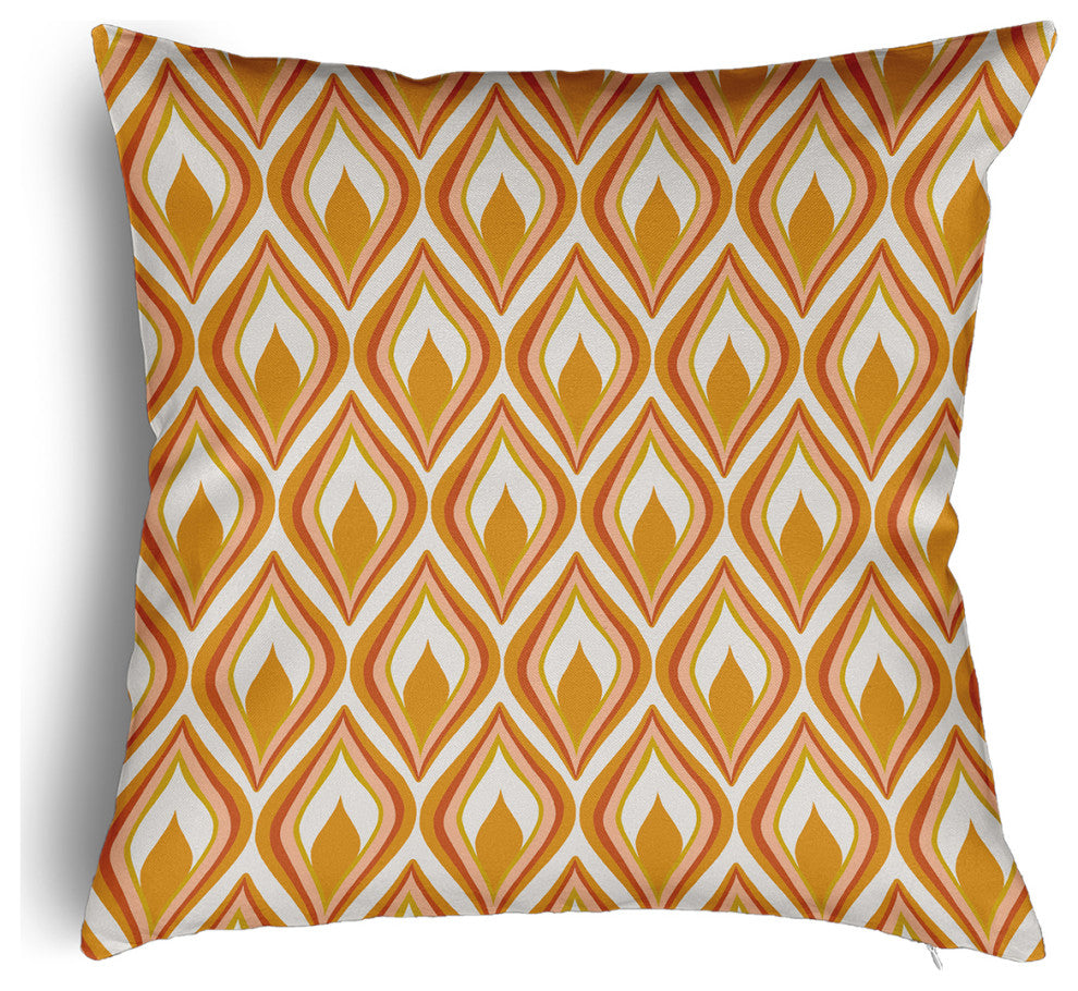 Feathers Accent Pillow With Removable Insert, Golden Mustard, 26"x26"