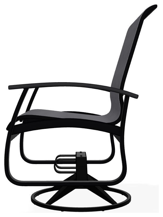 Belle Isle Sling Outdoor Swivel Rocker, Anchor/Black