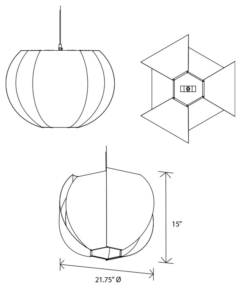 Veris 22 Pendant, Brushed Brass, E26