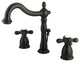 Kingston Brass Widespread Bathroom Faucet With Plastic Pop-Up, Oil Rubbed Bronze