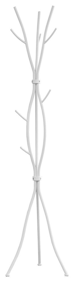74" White Metal Modern Tree Branch Coat Rack