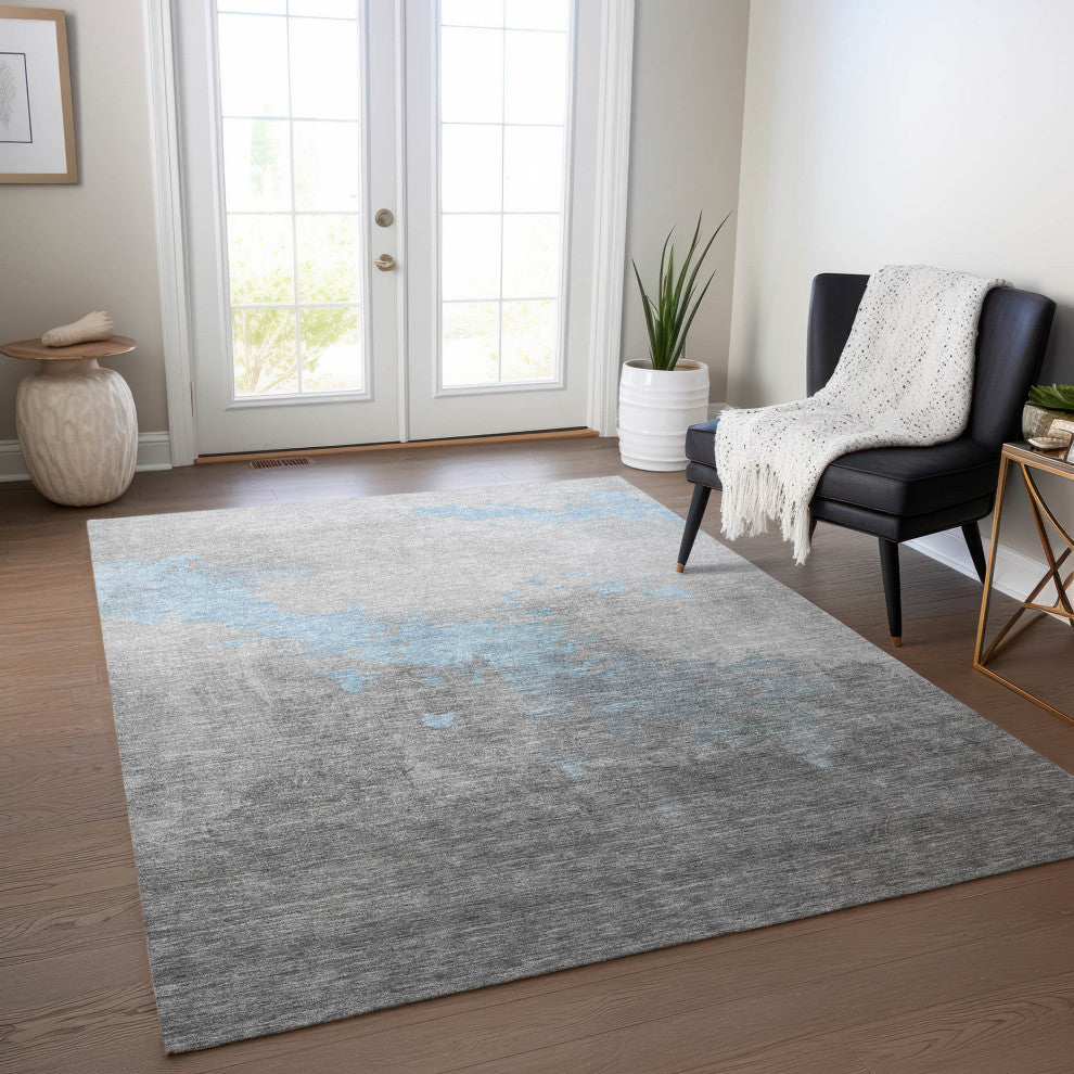 Machine Washable Indoor/Outdoor Chantille ACN1881 Blue 2'6" x 3'10" Rug