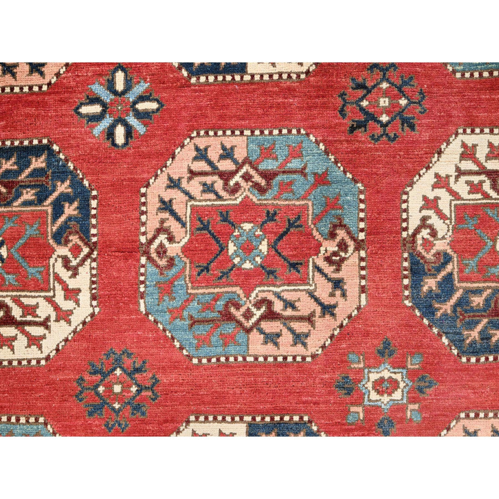 Ajax Red, Hand Knotted, Afghan Special Kazak Pure Wool Rug, 8'2"x9'10"