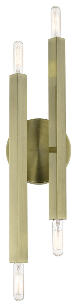 Livex Lighting Monaco 4-Light Antique Brass Sconce