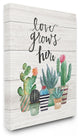 Stupell Industries Love Grows Here Cactus Succulents Watercolor, 24 x 30