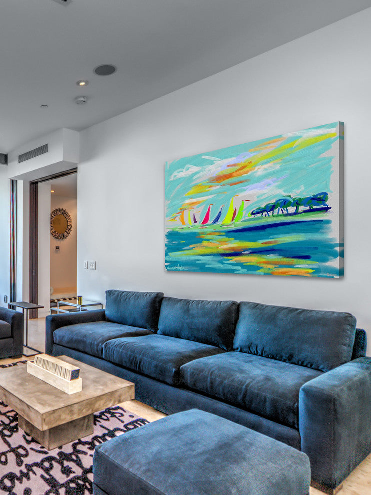 Marmont Hill, "Cap D Antibes" by Arthur Pina Painting on Wrapped Canvas, 24x16