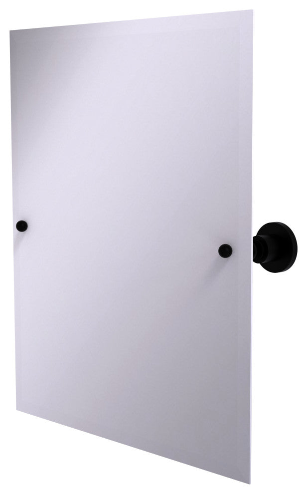 Frameless Tilt Mirror with Beveled Edge, Matte Black