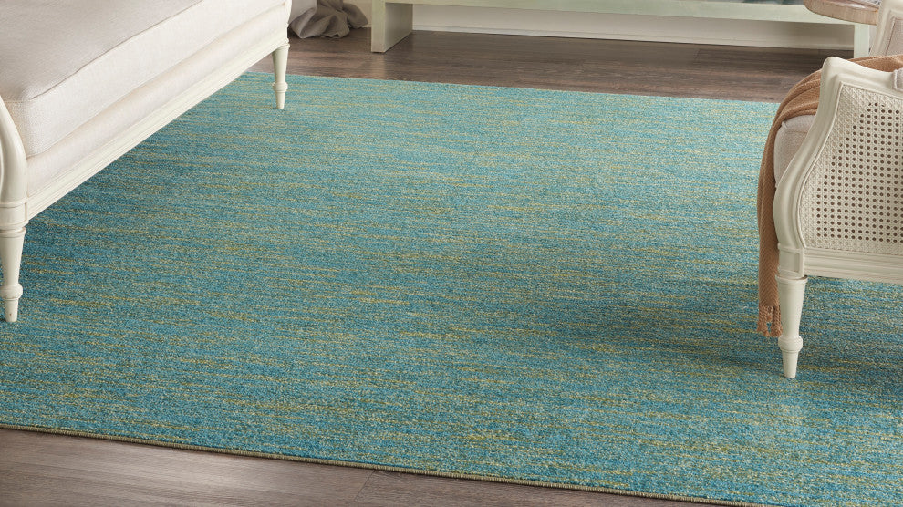 Nourison Essentials 9' x 12' Blue Green Outdoor Area Rug