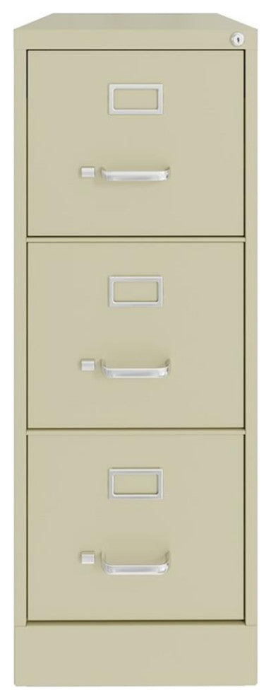 Hirsh 22-in Deep 3 Drawer Letter Width Vertical Metal File Cabinet - Putty/Beige