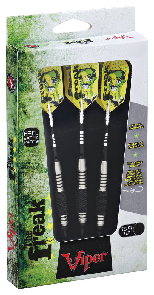 Freak Soft Tip Darts, Knurled and Grooved Barrel, 18 Grams