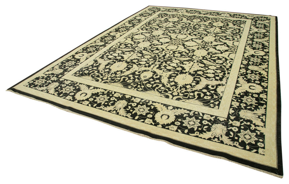 Rug N Carpet - Handwoven Oriental 9' 5" x 13' 3" Decorative Oushak Area Rug