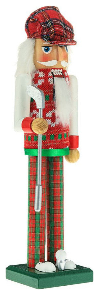 Kurt Adler 15" Red and Green Golfer Nutcracker