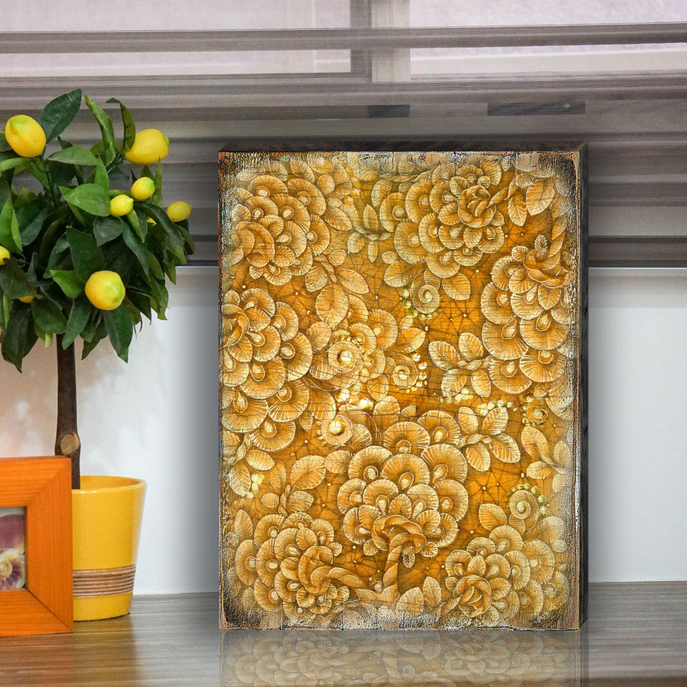 Decorative Pattern Wooden Block, 48 X 36